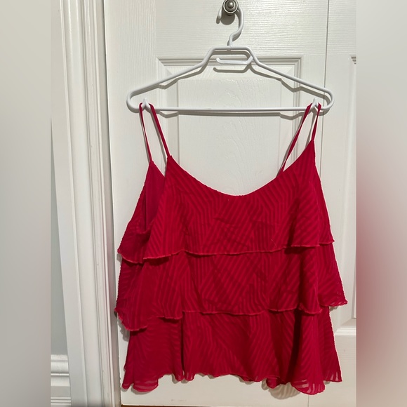 Anthropologie AMADI Anthropologie Ameline Tiered Pink Cami Tank - Picture 4 of 4